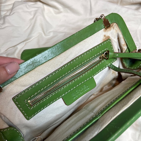 Vintage Michael Kors Green Leather shoulder bag - Picture 4 of 8
